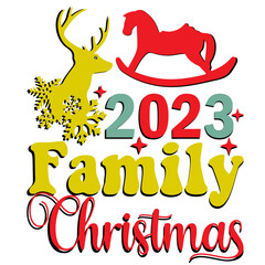 2023 Family Christmas, SVG Retro Design	