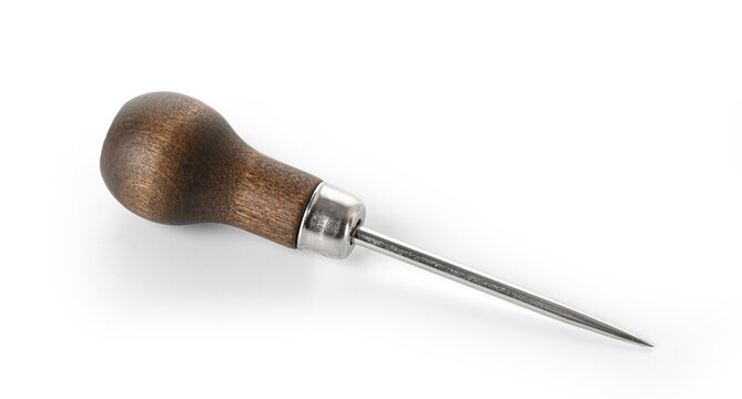 awl with the wooden handle
