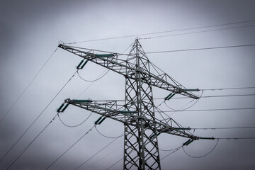 Typical Dutch electrical metal power line tower