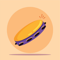 Isolated colored tambourine musical instrument icon Vector