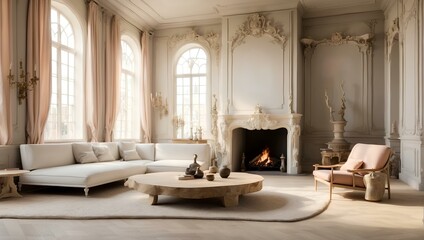  a living room filled with furniture and a fire place