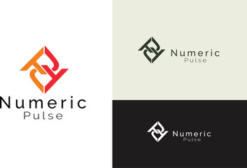 Numeric communication logo design template