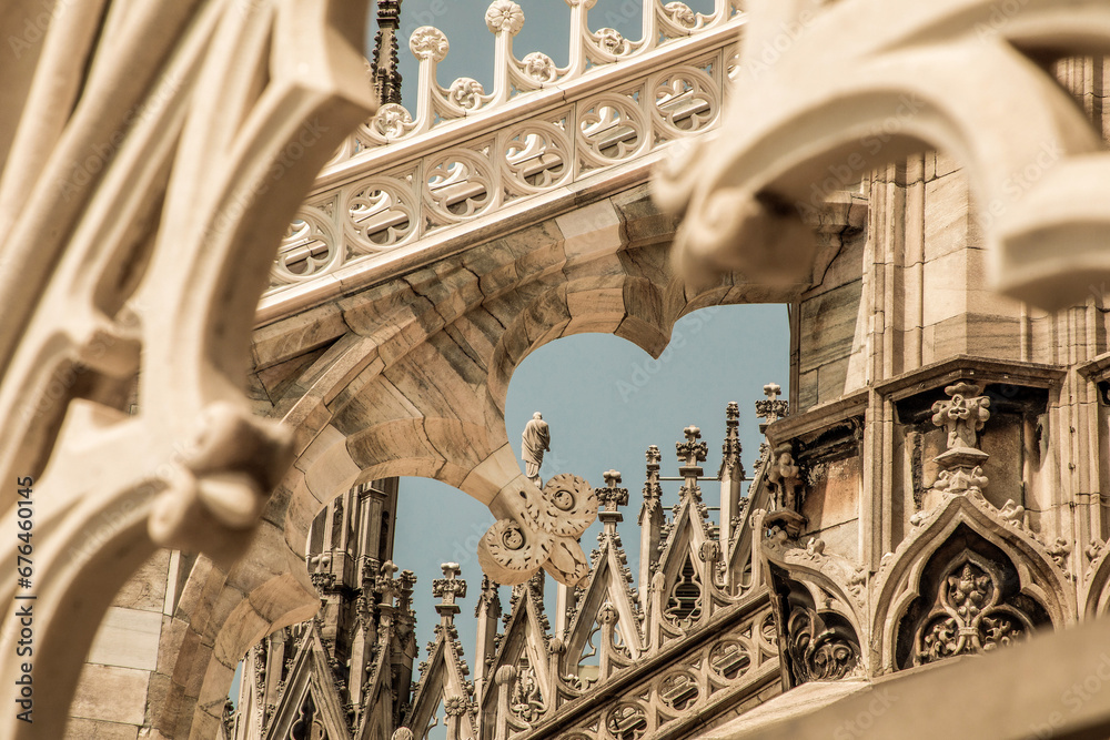 Wall mural roof of milan cathedral duomo di milano