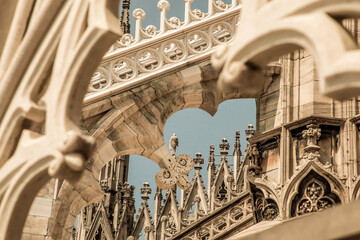 Roof of Milan Cathedral Duomo di Milano - obrazy, fototapety, plakaty