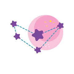 Isolated aries star constellation zodiac symbol Vector