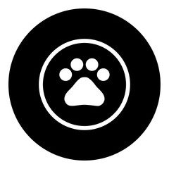 A furry gender symbol in the center. Isolated white symbol in black circle. Vector illustration on white background