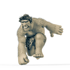 caveman cartoon is so angy that is puching the flor © DM7