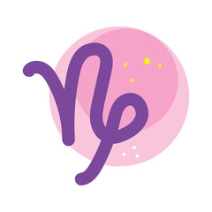 Isolated capricorn colored zodiac sign symbol Vector