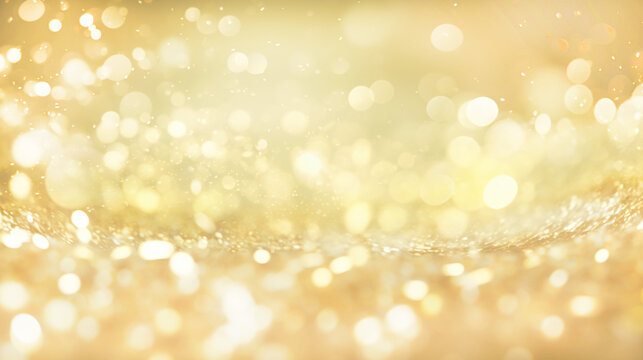 Abstract background with particles gold glitter. Festive, Christmas design.
