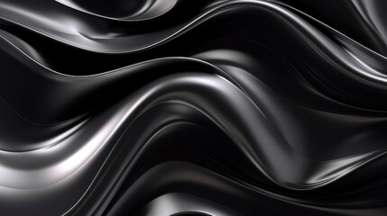 Black silver Holographic liquid shapes abstract background