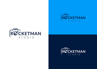 Rocket camera lens logo design concept - obrazy, fototapety, plakaty