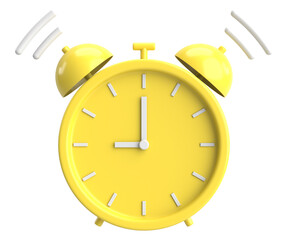 3D alarm clock. 3D illustration.