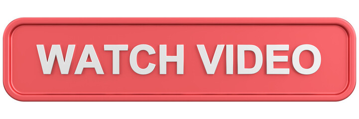 Watch video button. 3D illustration.