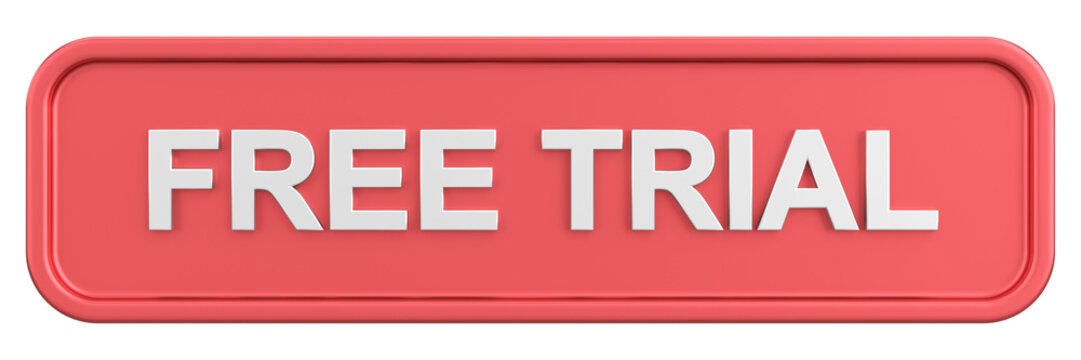 Free trial button. 3D illustration.