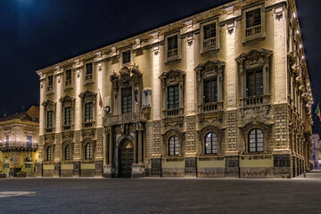 University Palace in Catania at Night