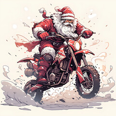 santa claus on motocross
