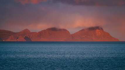 Sunrise on the mountains of Norway