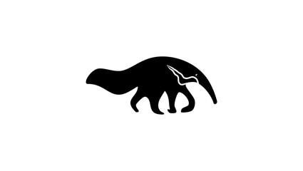 giant anteater, black isolated silhouette