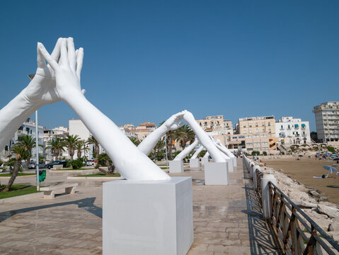 View of Building Bridges,.in the heart of Vieste on the seafront of Vieste IT