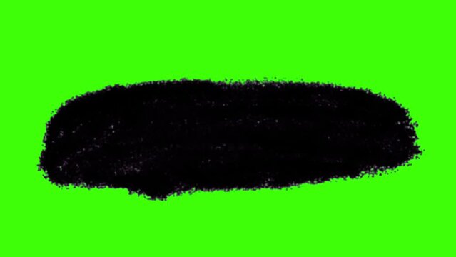 black and white paint on green screen chroma key. Brush strokes animated