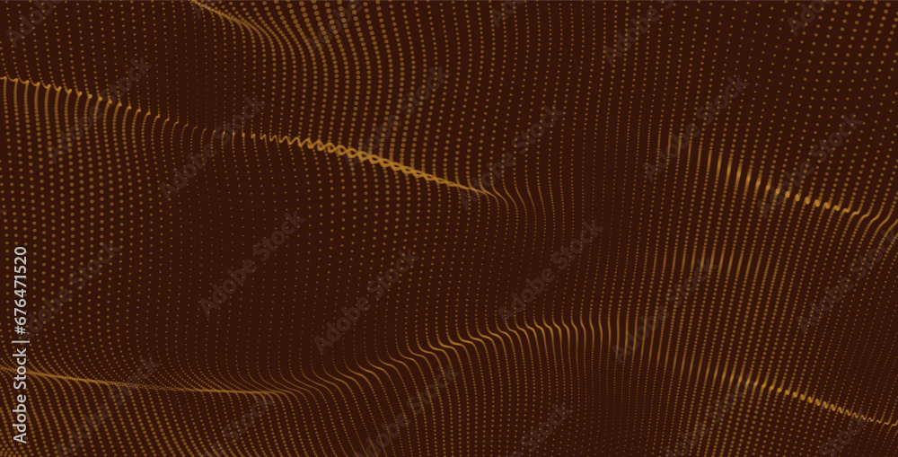 Poster abstract digital particle wave. futuristic dotted wave. technology background vector. vector illustr