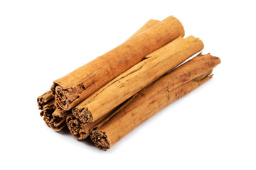 Cinnamon sticks isolated on white background