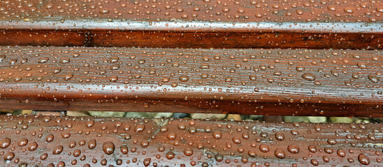 water drops on a metal surface