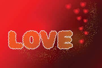 Happy valentine Vector greeting Shining red hearts 14 february Day all lovers Text word Letters Love Romantic feelings Gradient beautifully craft Wedding Valentine's card Party banner Delicate Joyful