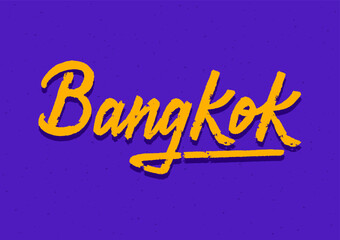 Bangkok hand lettering with 3d isometric effect - 676474930