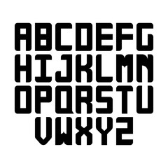 Black alphabet letters on white background - 676476520