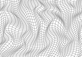 Black wavy lines pattern on white background - 676476566