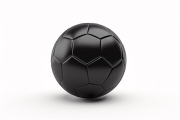 Naklejka premium A dark soccer ball is set apart on a light background.