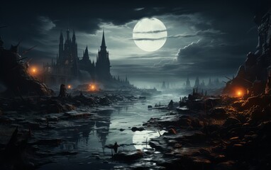 a castle from the dark fantasy world