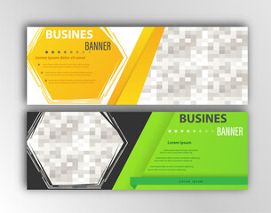 Abstract template for the design of a web banner with space for photos, text and visual information