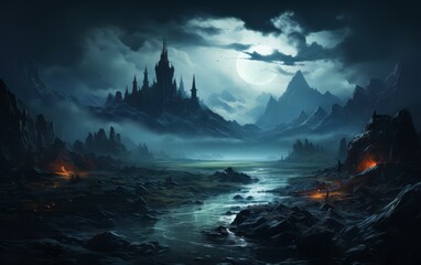 a castle from the dark fantasy world