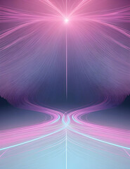 A beautiful light blue background with white smoke trailing across the floor with pink lighting.2