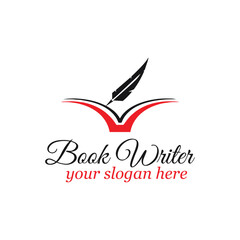 book writer author logo design vector format