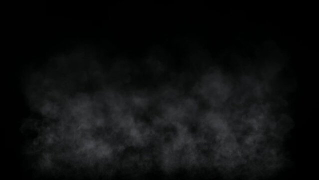 Animation of mysterious fog, rising fog, vapour, smoke