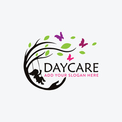 daycare healthcare charity  logo design vector