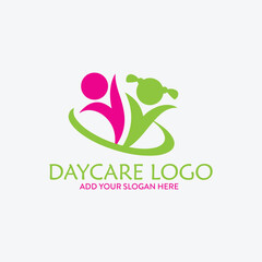 daycare healthcare charity  logo design vector
