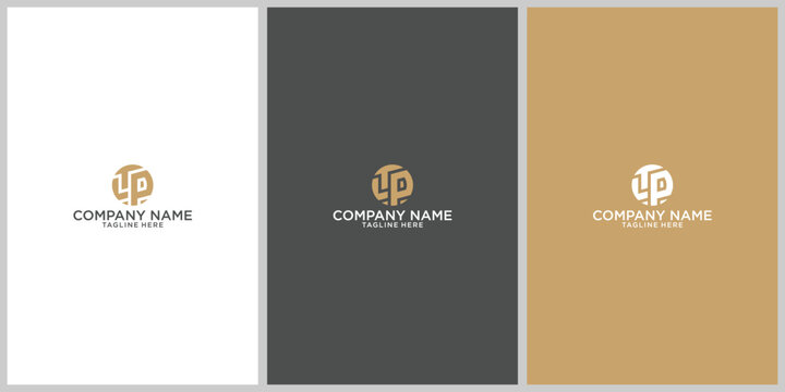 LTP initial letter logo inside circle logo design template vector