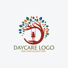 daycare healthcare charity  logo design vector