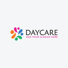 daycare healthcare charity  logo design vector