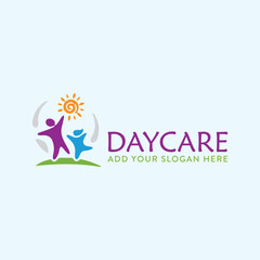 daycare healthcare charity  logo design vector