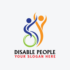 Naklejka premium disable people logo design vector