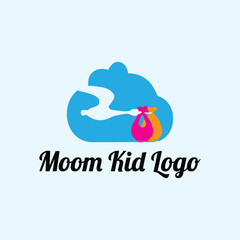 Fototapeta na wymiar mom baby kids store logo design vector