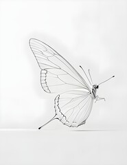 line art of a gorgeous butterfly