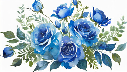bouquet of blue colored flowers bouquet of blue roses suitable for paint a watercolor flower...