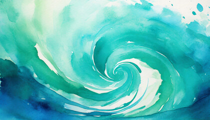 abstract watercolor whirlpool in ocean for textures fresh cheerful and relaxing summer concept positive and healthy tones to background or wallpaper generative ai