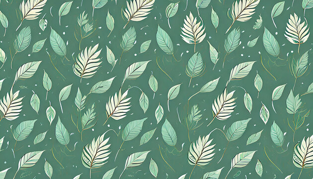 seamless leaf background leaf seamless pattern suitable for greeting cards designs wallpaper backgrounds textiles and illustrations ai generative